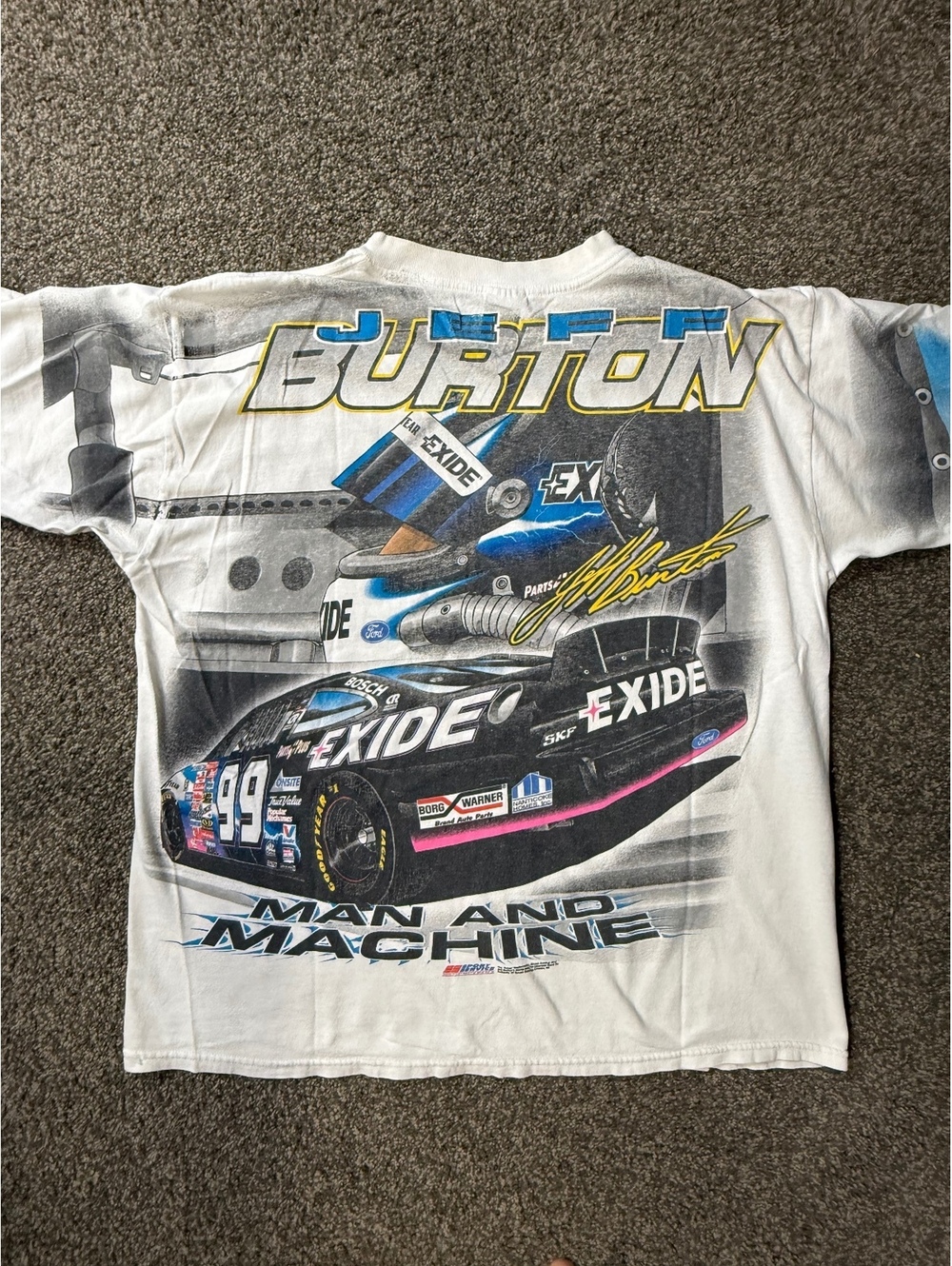 Vintage 90s NASCAR Jeff Burton Man and Machine Tee | Size XL